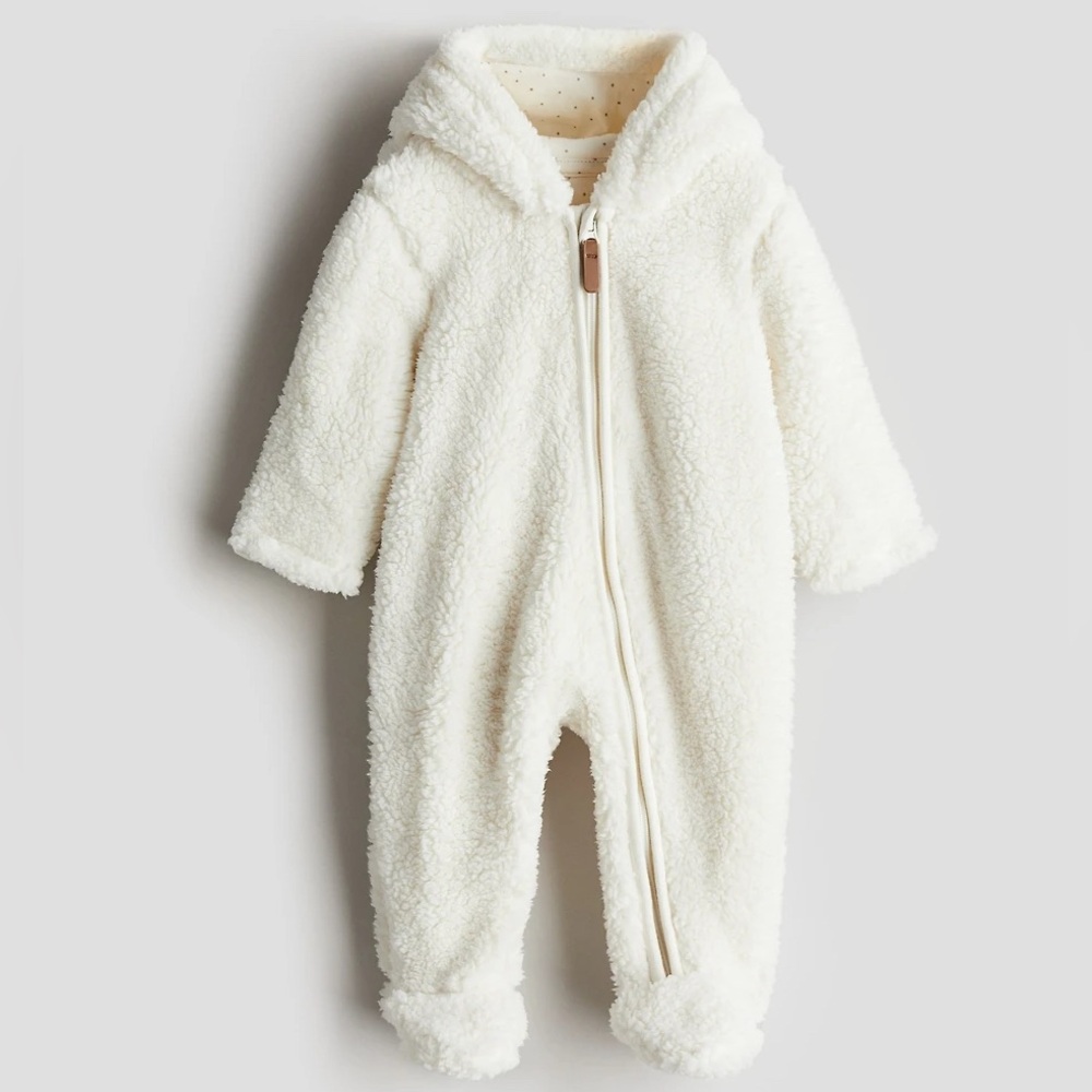 H&M Cream Fleece Baby Footie